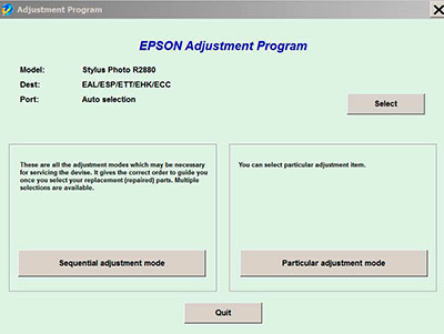 Epson R2880 Adjustment Program - настроечная программа