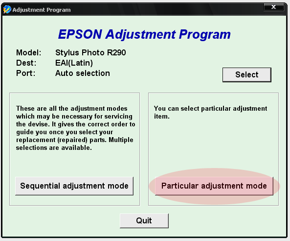 Waste Ink Counter reset - Epson Service Adjustment Programs